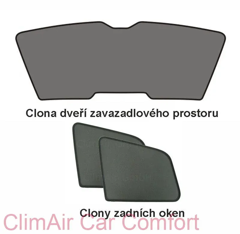 kat.č. CLI-10285 BC - Sluneční clony - sada (3 díly), Fiat 500e, Hatchback, 3-dveř., 2020-